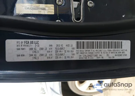 2016 Jeep Compass Sport z USA, uszkodzony, nr VIN 1C4NJCBA6GD715085